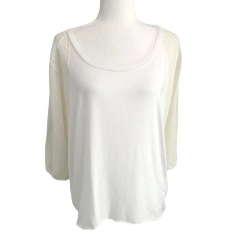 Elie Tahari Women's Silk Blend Boat Neck Blouse Size Medium